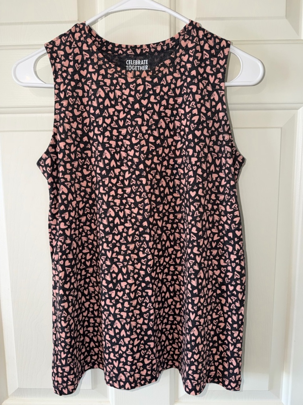 Celebrate Together Black & Pink Heart Print Tank Top